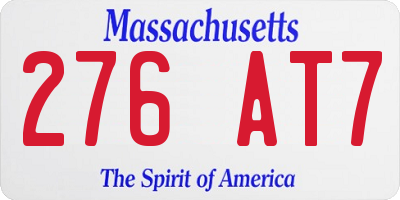 MA license plate 276AT7