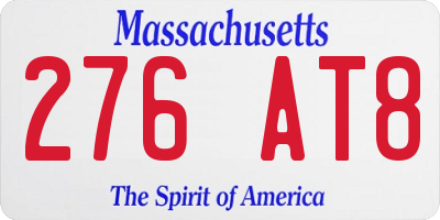 MA license plate 276AT8