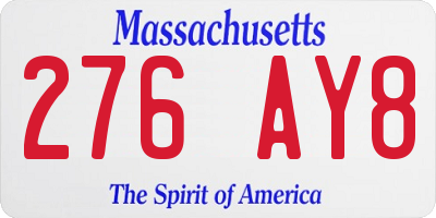 MA license plate 276AY8