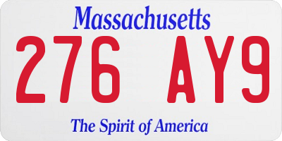 MA license plate 276AY9