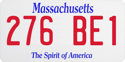 MA license plate 276BE1