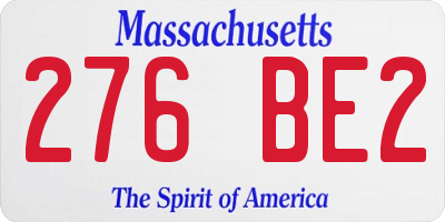 MA license plate 276BE2