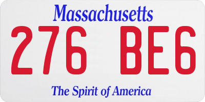 MA license plate 276BE6