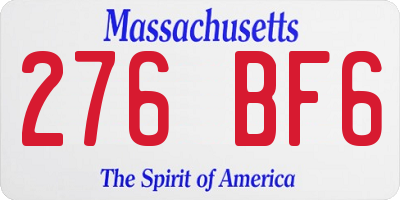 MA license plate 276BF6