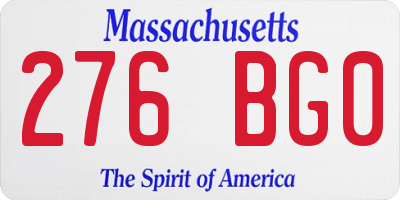 MA license plate 276BG0