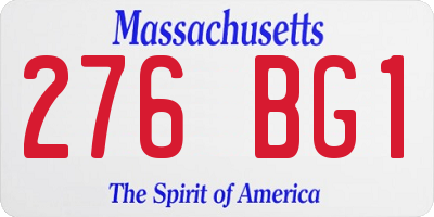 MA license plate 276BG1