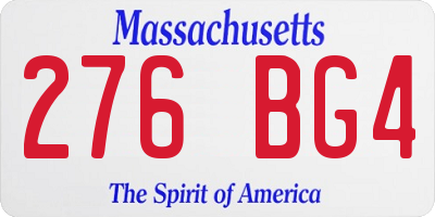 MA license plate 276BG4