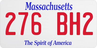 MA license plate 276BH2
