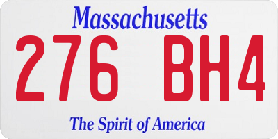 MA license plate 276BH4