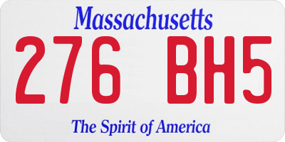 MA license plate 276BH5