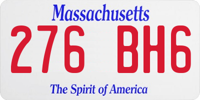 MA license plate 276BH6