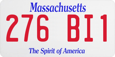 MA license plate 276BI1