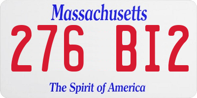 MA license plate 276BI2