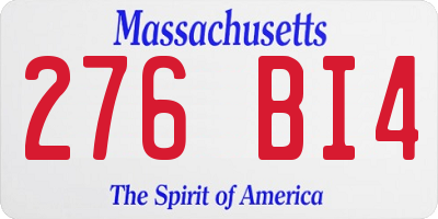MA license plate 276BI4