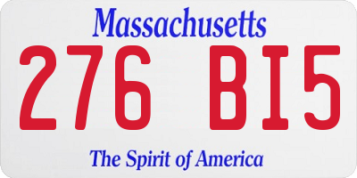 MA license plate 276BI5