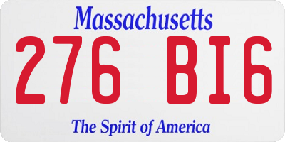 MA license plate 276BI6