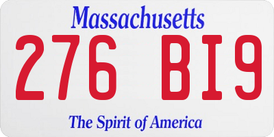 MA license plate 276BI9