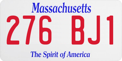 MA license plate 276BJ1