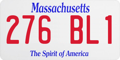 MA license plate 276BL1