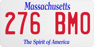 MA license plate 276BM0