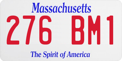 MA license plate 276BM1