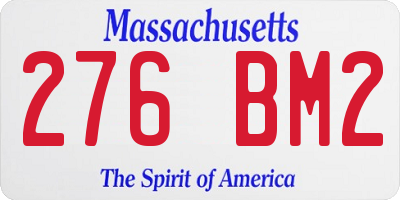 MA license plate 276BM2