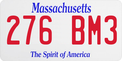 MA license plate 276BM3