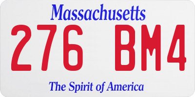 MA license plate 276BM4
