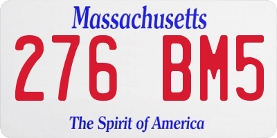 MA license plate 276BM5