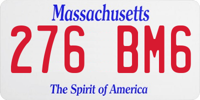 MA license plate 276BM6