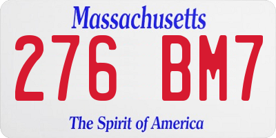 MA license plate 276BM7