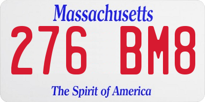 MA license plate 276BM8