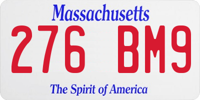 MA license plate 276BM9