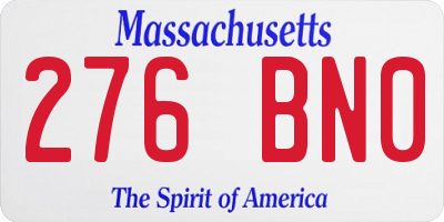 MA license plate 276BN0