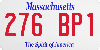 MA license plate 276BP1
