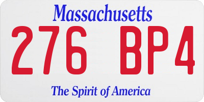 MA license plate 276BP4