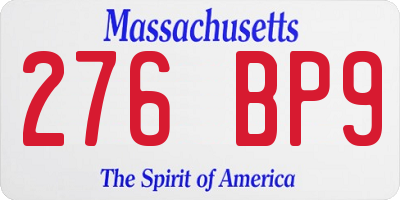 MA license plate 276BP9