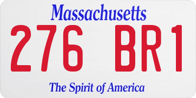 MA license plate 276BR1