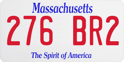 MA license plate 276BR2
