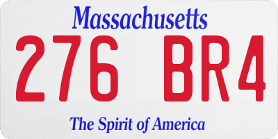 MA license plate 276BR4