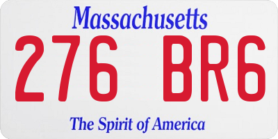 MA license plate 276BR6