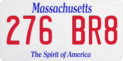 MA license plate 276BR8
