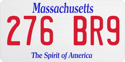MA license plate 276BR9