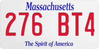 MA license plate 276BT4