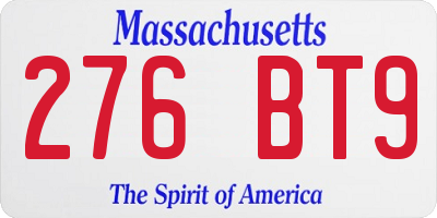 MA license plate 276BT9
