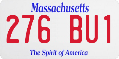 MA license plate 276BU1