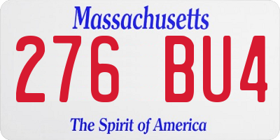 MA license plate 276BU4
