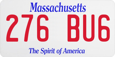 MA license plate 276BU6