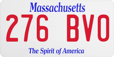 MA license plate 276BV0