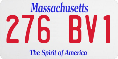 MA license plate 276BV1